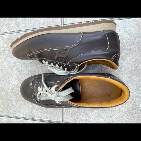 Hermes Quick Brown Leather trainers sneakers 43